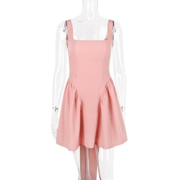 Backless Square Neck Mini Dress - Picture 9 of 16